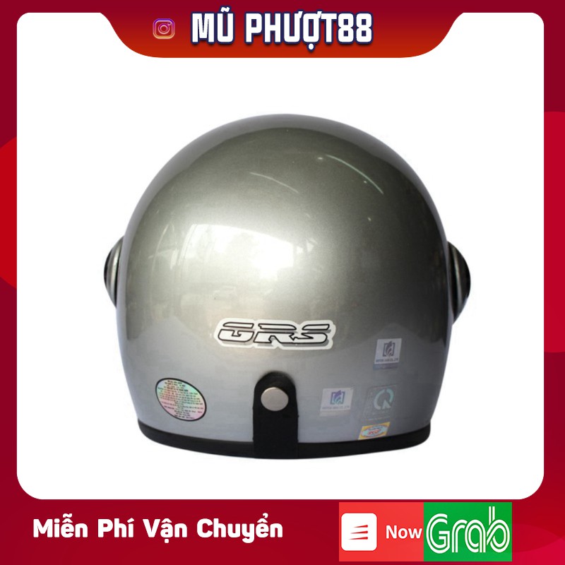 Mũ bảo hiểm GRS A368K đỏ bóng - Mũ 3/4 đầu chính hãng Đài Loan &amp; VN SX clip thật