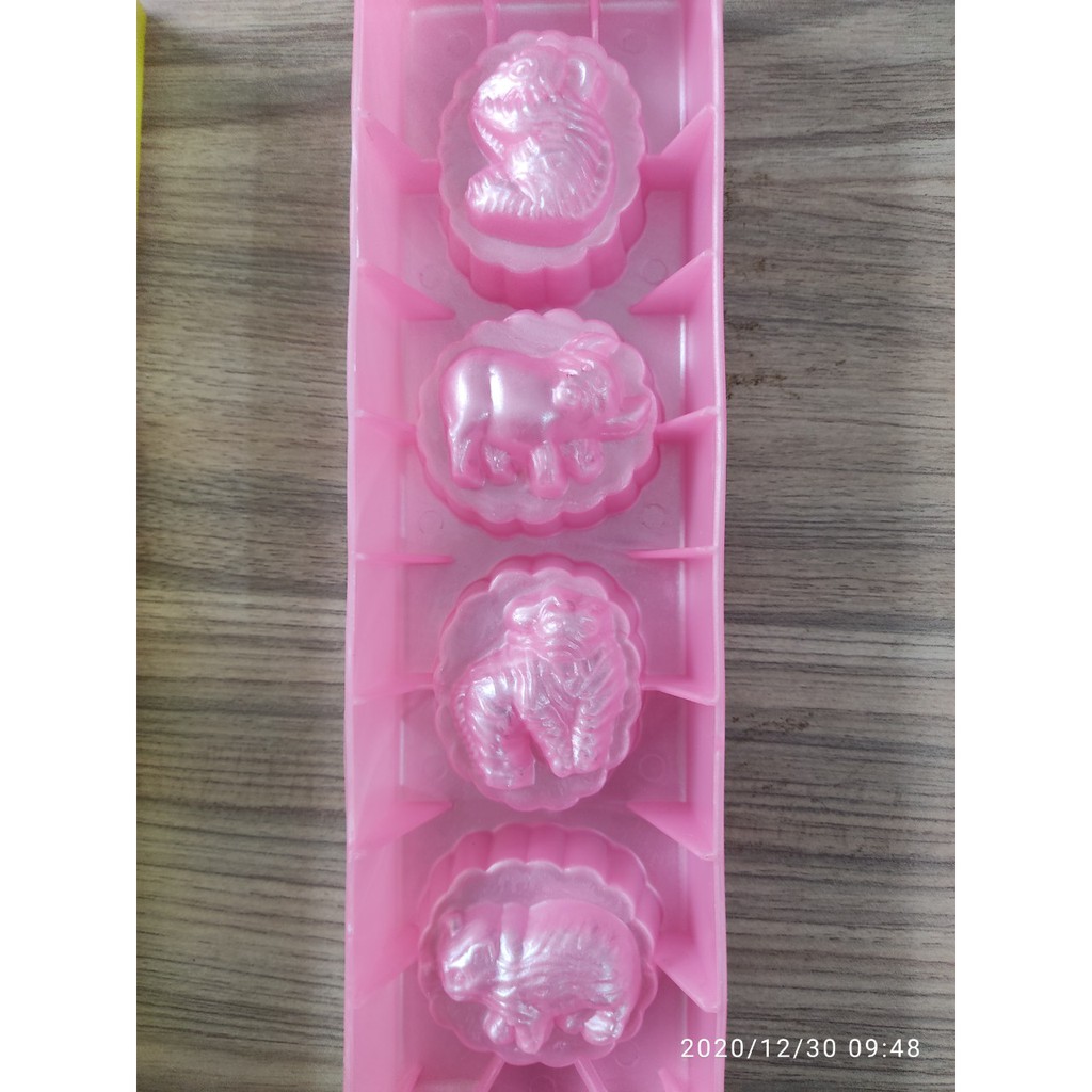 Combo 3 khuôn làm bánh in, bánh phục linh 12 con giáp