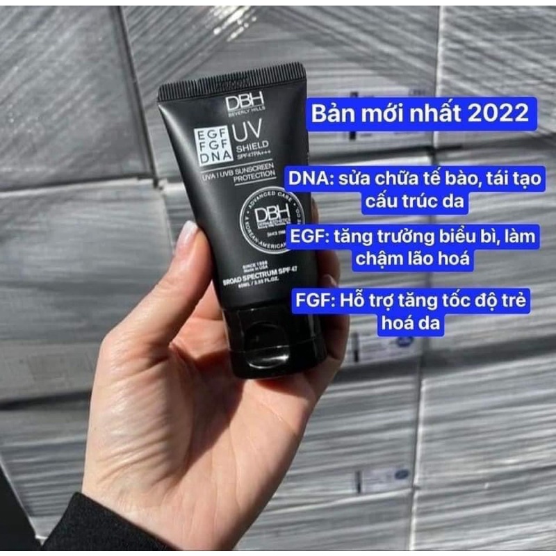 [Mẫu mới 2022] KEM CHỐNG NẮNG DERMAESTHETICS DBH SPF 50+/PA+++ EGF UV SHIELD 60ml