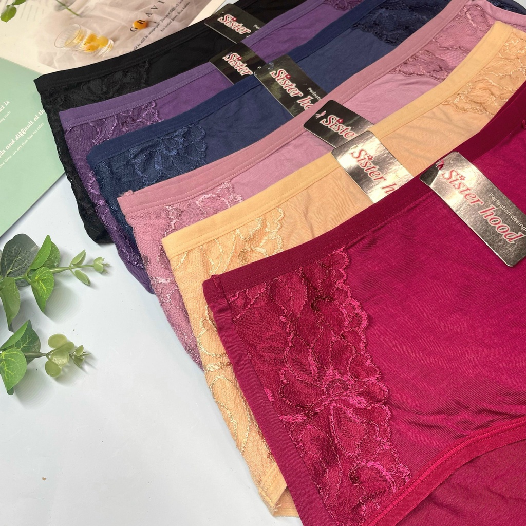 Quần lót nữ cotton phối ren form to , quần lót bigsize cho người béo mông trên 100 cm 748