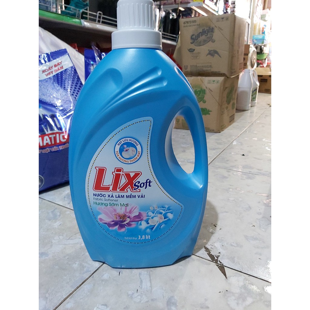 COMBO CAN nước giặt LiX 3,8KG +nước xả LIX 3,8 KG hương hoa hồng