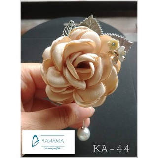 Cài áo hoa lụa, đính đá handmade - mã ka44