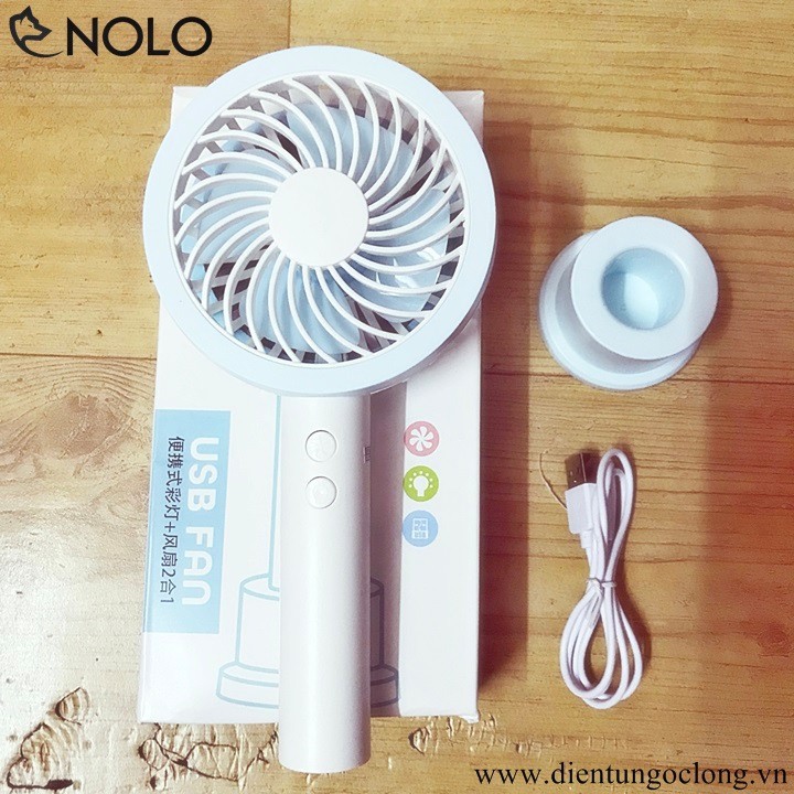 Quạt Cầm Tay Có Đèn Led Model T660 4 Cánh Pin Sạc Có Đế Để Bàn | BigBuy360 - bigbuy360.vn