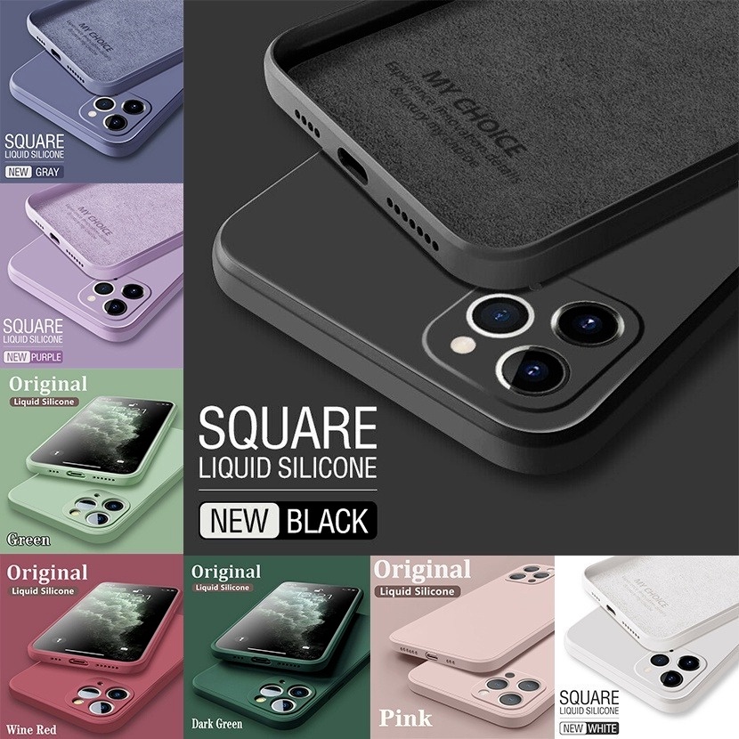 Ốp điện thoại silicon dẻo viền vuông màu kẹo chống sốc cho Realme GT Explorer Master Q3 Pro Carnival Q3S 8i V15