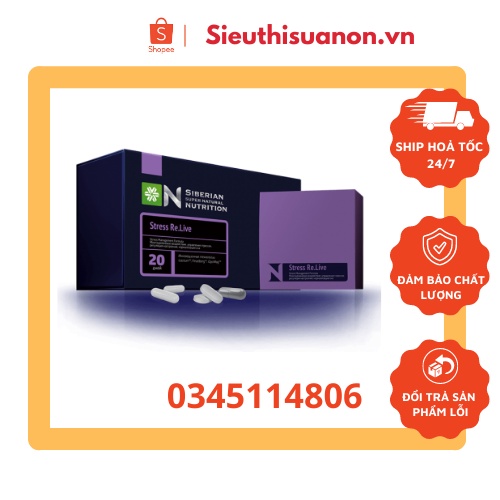 [ Siêu hỗ trợ não ] Thực phẩm bảo vệ sức khỏe Siberian Super Natural Nutrition. Stress Re.live – 20 gói 2 viên và 3 viên