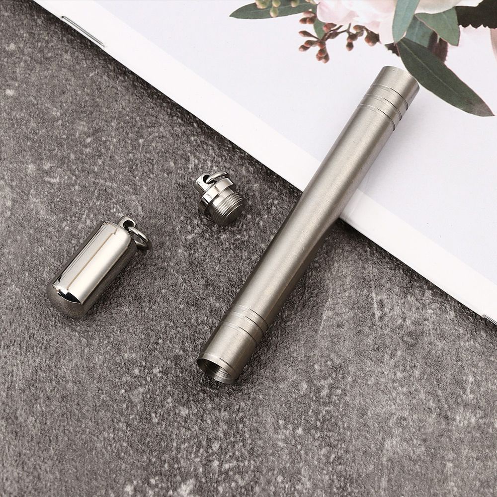 Ống xi lanh thép không gỉ đựng nước hoa tro cốt hình dạng viên nang dành cho làm mặt dây chuyền