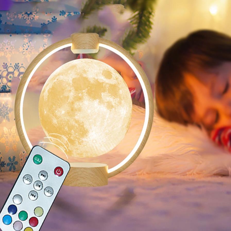 Đèn led quả cầu xoay lơ lửng tích hợp loa Bluetooth, Đèn ngủ kèm loa bờ lu tút độc đáo, với 8 loại ánh sáng đặc biệt