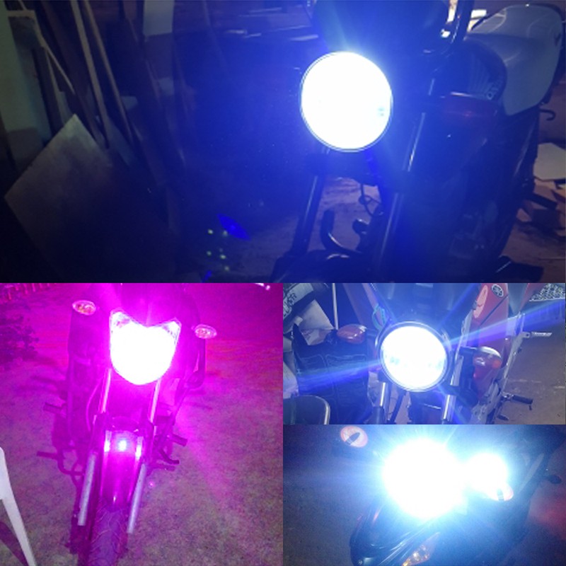 Đèn Pha H4 Ba20D P15D 3 Màu Rgb 12v Siêu Sáng Cho Xe Mô Tô