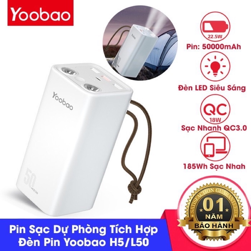 Pin sạc dự phòng Yoobao H40, dung lượng 40000mAh, công suất 45W sạc nhanh cho điện thoại , macbook, laptop