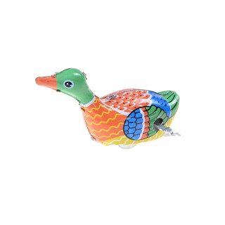 Retro Vintage Clockwork Wind Up Metal Swimming Duck Tin Toys