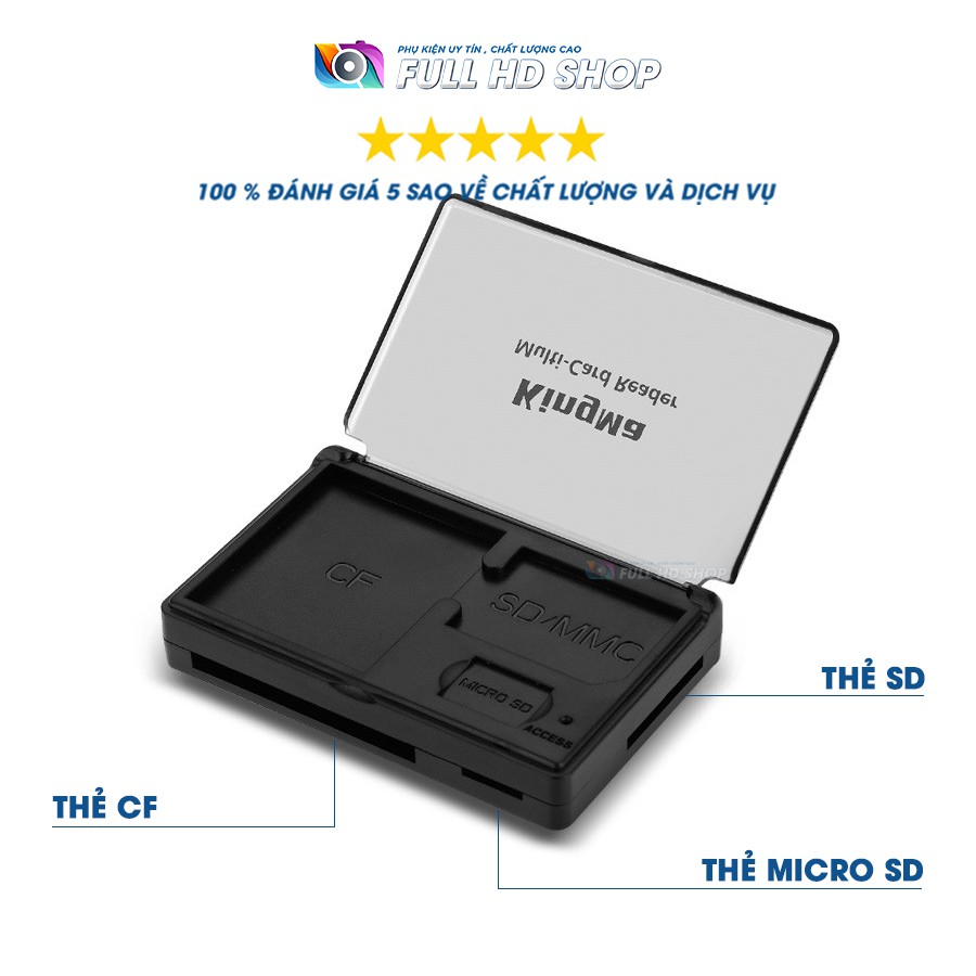 Đầu Đọc Thẻ Nhớ 3.0 Kingma Tích Hợp Hộp Đựng Thẻ Nhớ CF SD Micro SD Bảo Hành 1 Đổi 1 Full HD Shop Mã HD03
