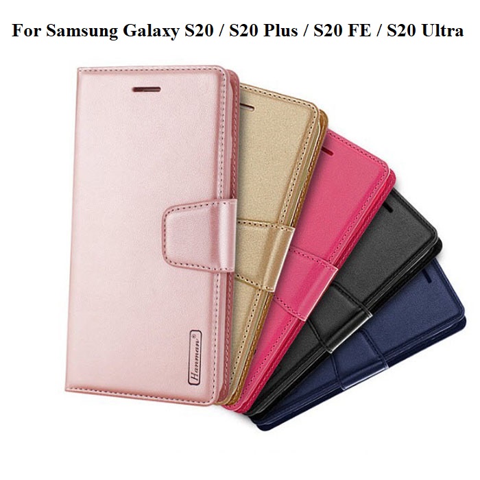 Bao da Samsung Galaxy S20 / S20 Plus / S20 FE / S20 Ultra dạng ví hiệu hanman, kiểu sáng sang trọng tiện lợi