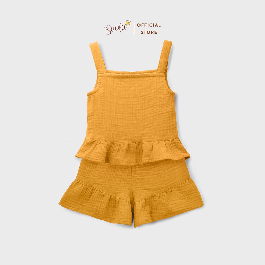 Bộ Hai Dây Bé Gái Chất Liệu Muslin Mềm Mịn Thoáng Mát - 3 Màu - SAOLA KIDS