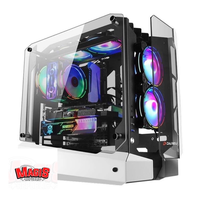 VỎ MÁY TÍNH - DAREU ARK CS-8855 GAMING CASE WHITE , NEW BOX