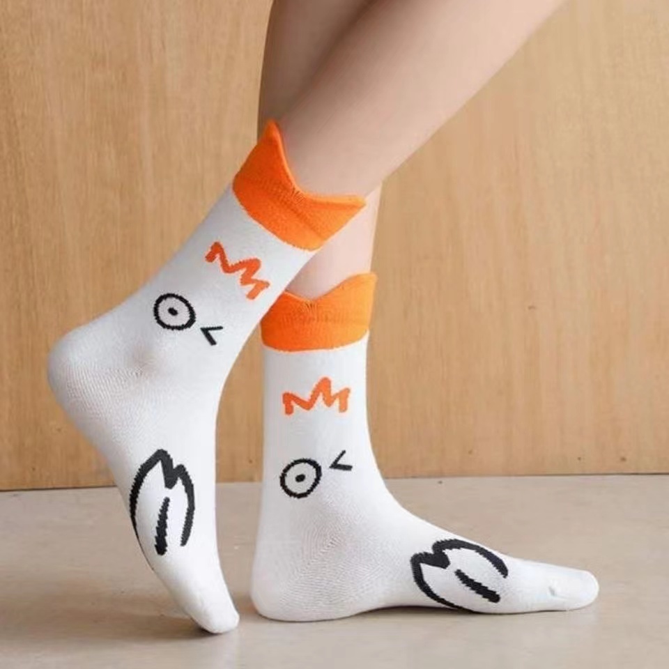 Mới Vớ cotton In Họa Tiết Vịt Con Xinh Xắn Dành Cho Nữ