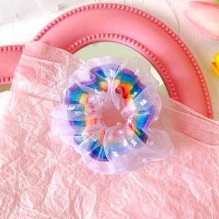 Dây buộc tóc vải scrunchies nhiều màu - Cột Tóc cầu vồng bảy màu - scrunchies cầu vồng