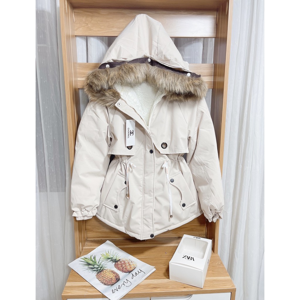 Áo khoác phao nữ hàng QCCC mới nhất 2022 paka lót lông QC