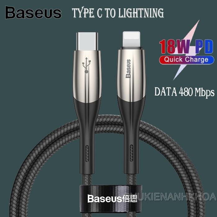 Cáp Type C To Lightning Sạc Nhanh PD 18w Và Truyền Dữ Liệu Baseus Horizontal