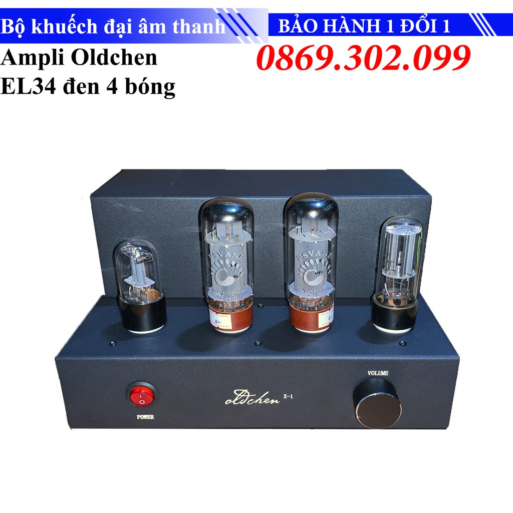 Bộ khuếch đại âm thanh Amply Oldchen EL34 black 4 bóng