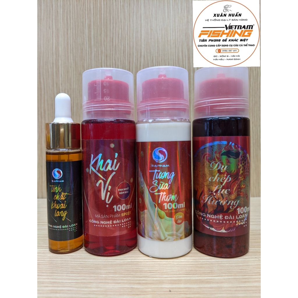 Bộ 4 Lọ Hương Liệu Câu Chép Sa Phạm : Tinh Chất Khoai Lang + Khai Vị + Tương Sữa Thơm + Dụ Chép Lục Hương