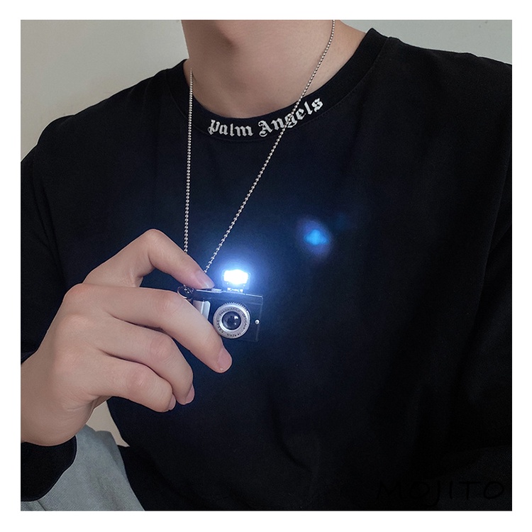 Vòng cổ MAYEBE LAVEND mặt hình máy ảnh phát sáng cho unisex