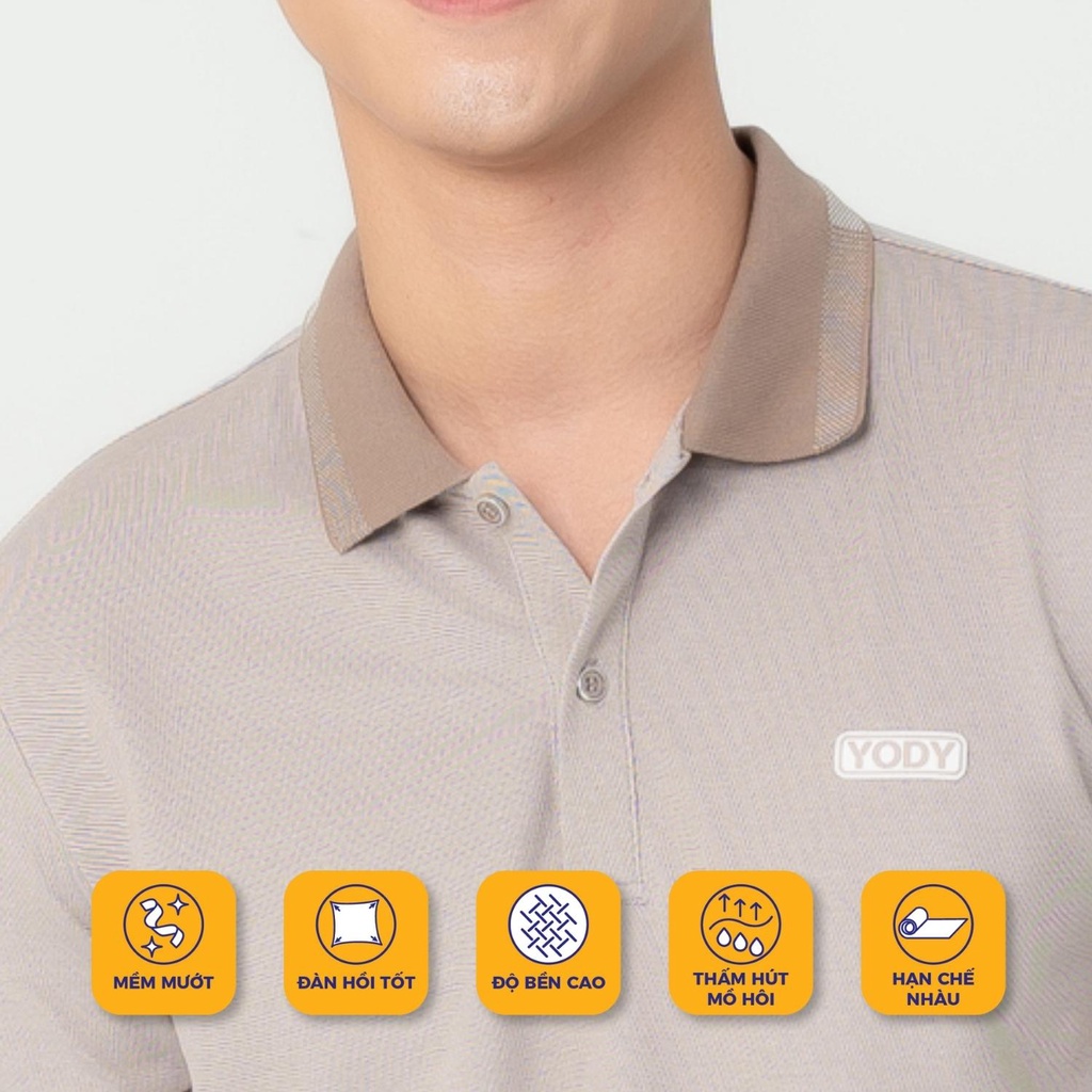 Áo polo nam YODY phông tay ngắn, cổ bẻ chất vải cotton mắt chim, chuẩn phom xuất xịn APM3299