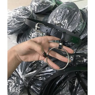 Thắt lưng nữ bản nhỏ khoen tròn da PU