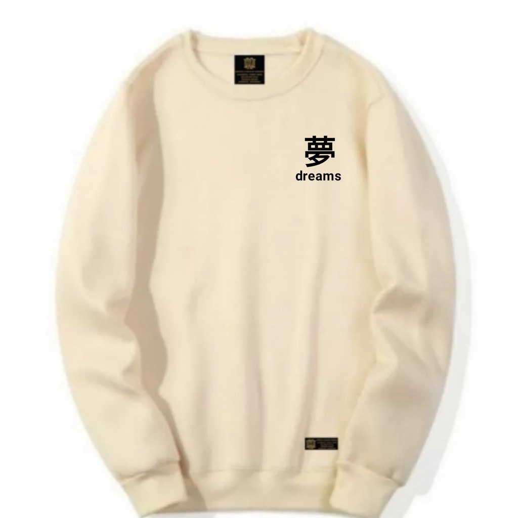 Áo Sweater Cổ Thuyền Phong Cách Nhật Bản Màu Kem 2022 / Unisex