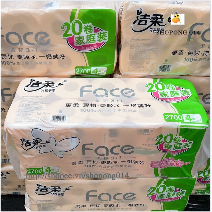 20 cuộn Giấy vệ sinh face hồng 135g