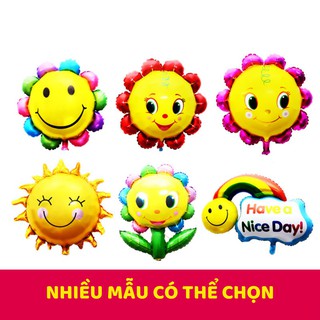Bóng tráng nhôm hình hoa 5 cánh hoa hướng dương ông mặt trời cầu vồng ngộ nghĩnh trang trí sinh nhật cho bé