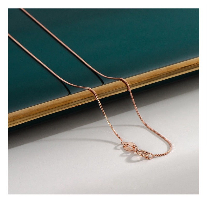 【Còn hàng】 100% bạc thật 925 bạc 18k Vàng hồng 7 kiểu dây chuyền Vòng cổ Liên kết vàng 18K Nữ trong nước Hàn Quốc Bán buôn đơn giản