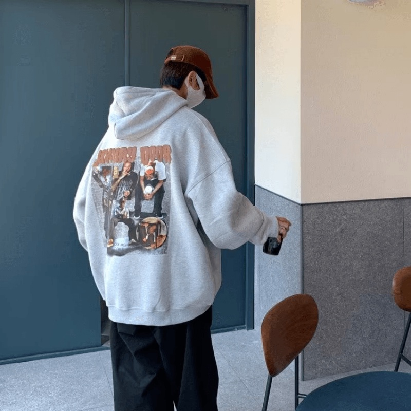 Áo hoodie Dáng Rộng In Chữ Phong Cách Hip Hop Đường Phố Nhật Bản Chất Lượng Cao Cho Nam Và Nữ