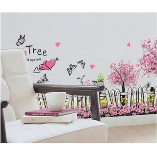 Decal  Dán Chân Tường Hoa Cây Tím