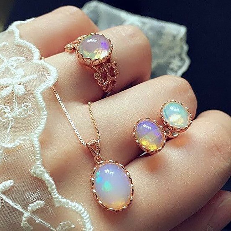 3 cái mới hot sale chói lóa vòng cổ đá quý vòng cổ trang sức bộ phụ kiện thời trang
