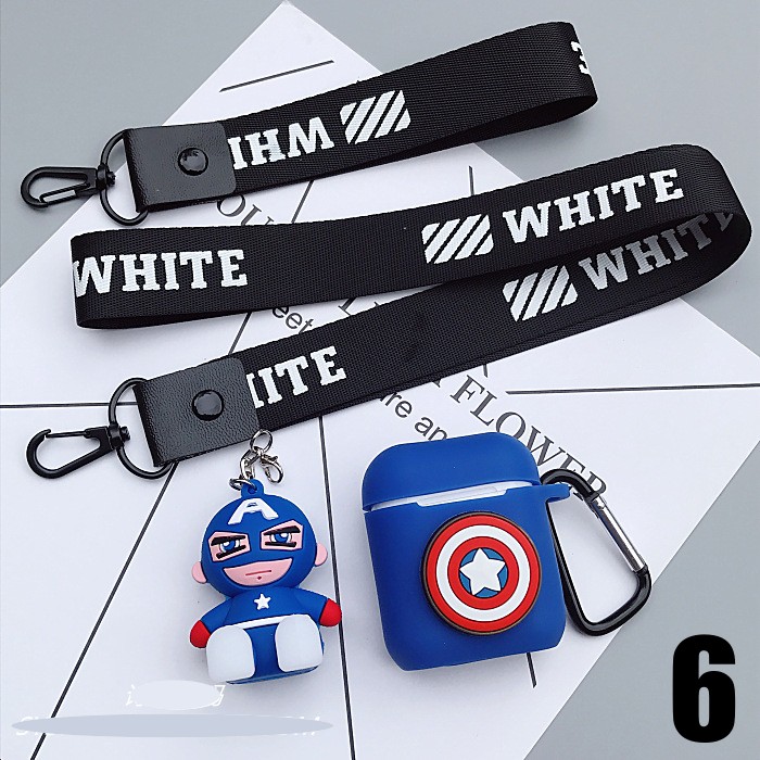 Ốp / Bao / case airpods silicone bảo vệ Logo Marvel và búp bê MS05