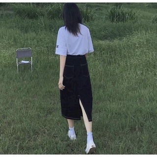 Chân váy dài chất kaki chỉ viền