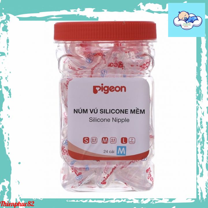 Núm vú pigeon  silicon mềm (24 cái)