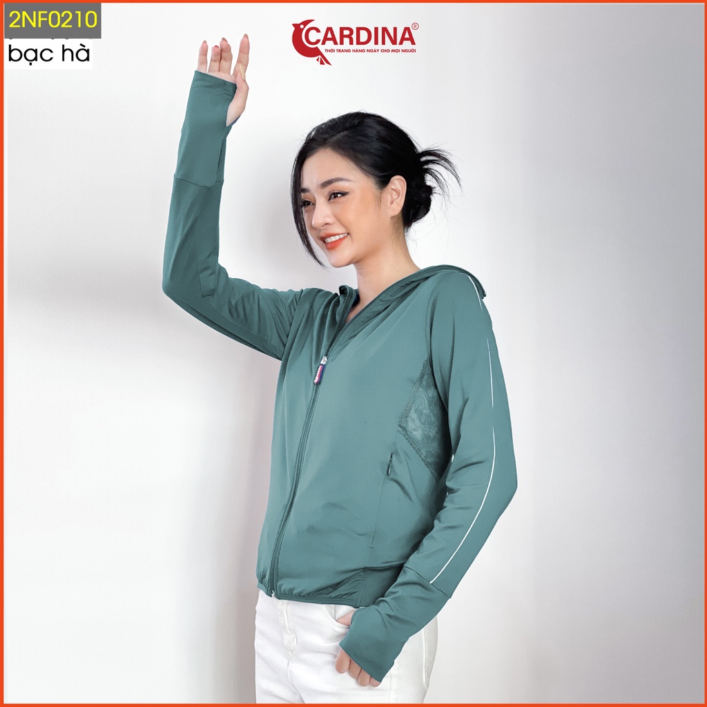 Áo chống nắng nữ CARDINA 2 lớp chất thun lạnh cao cấp viền thể thao chống tia UV thiết kế lưới tản nhiệt 2NF02