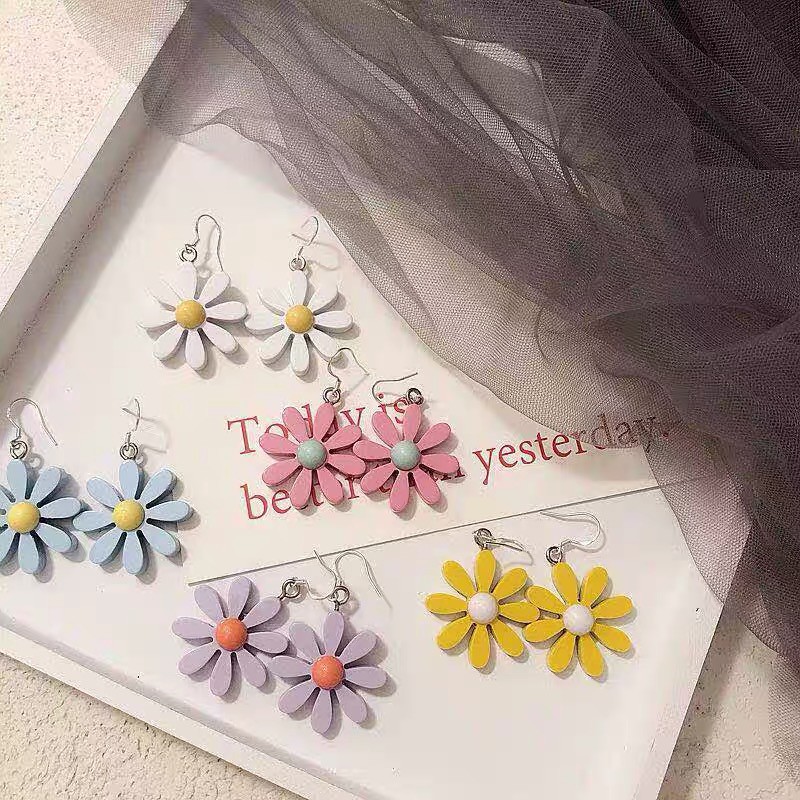 Flower Earrings khuyên tai cánh hoa nhiều màu phong cách hàn quốc