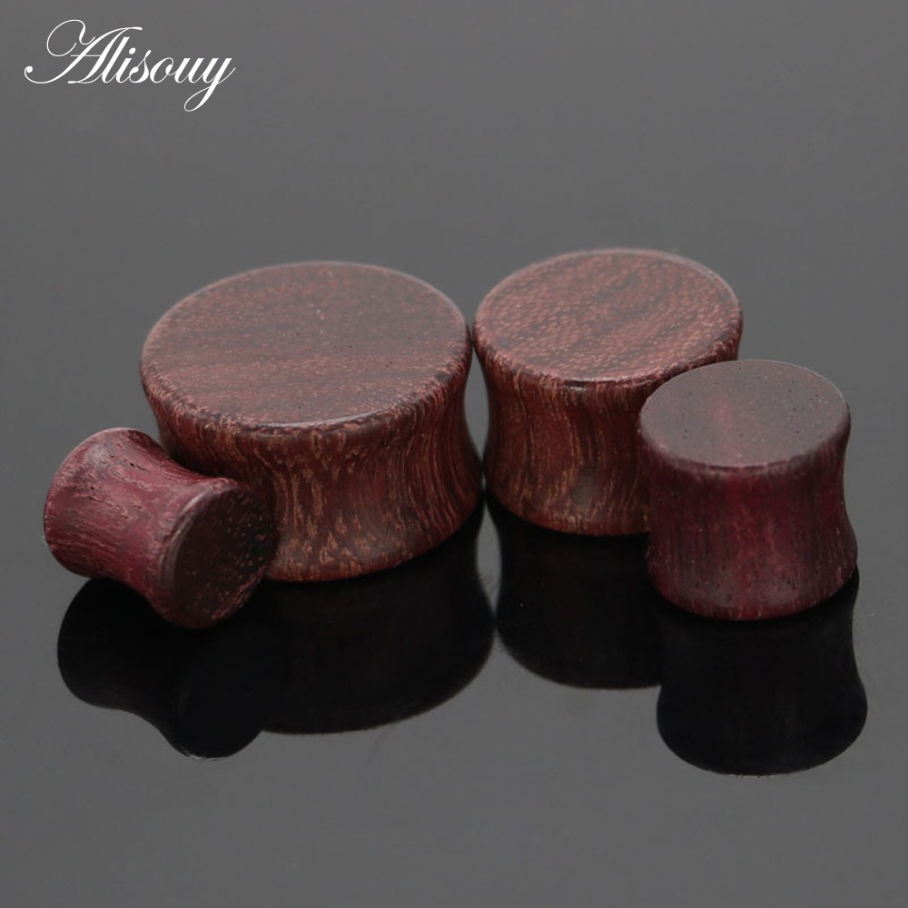 Alisouy Set 2 Nút Gỗ Bịt Lỗ Tai / Đường Hầm Bằng Gỗ Tự Nhiên