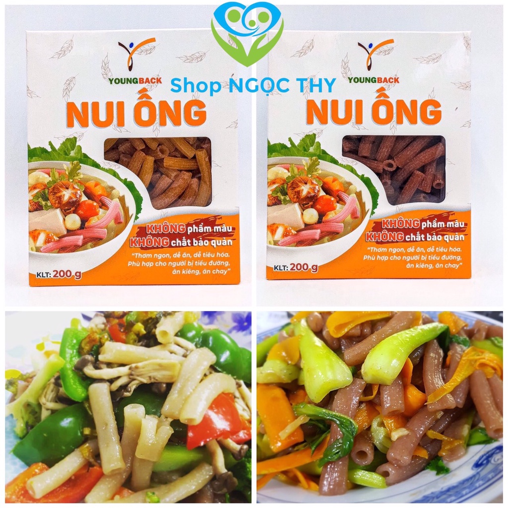 Nui ống gạo lứt/lúa mạch/chùm ngây/hoa đậu biếc Young Back