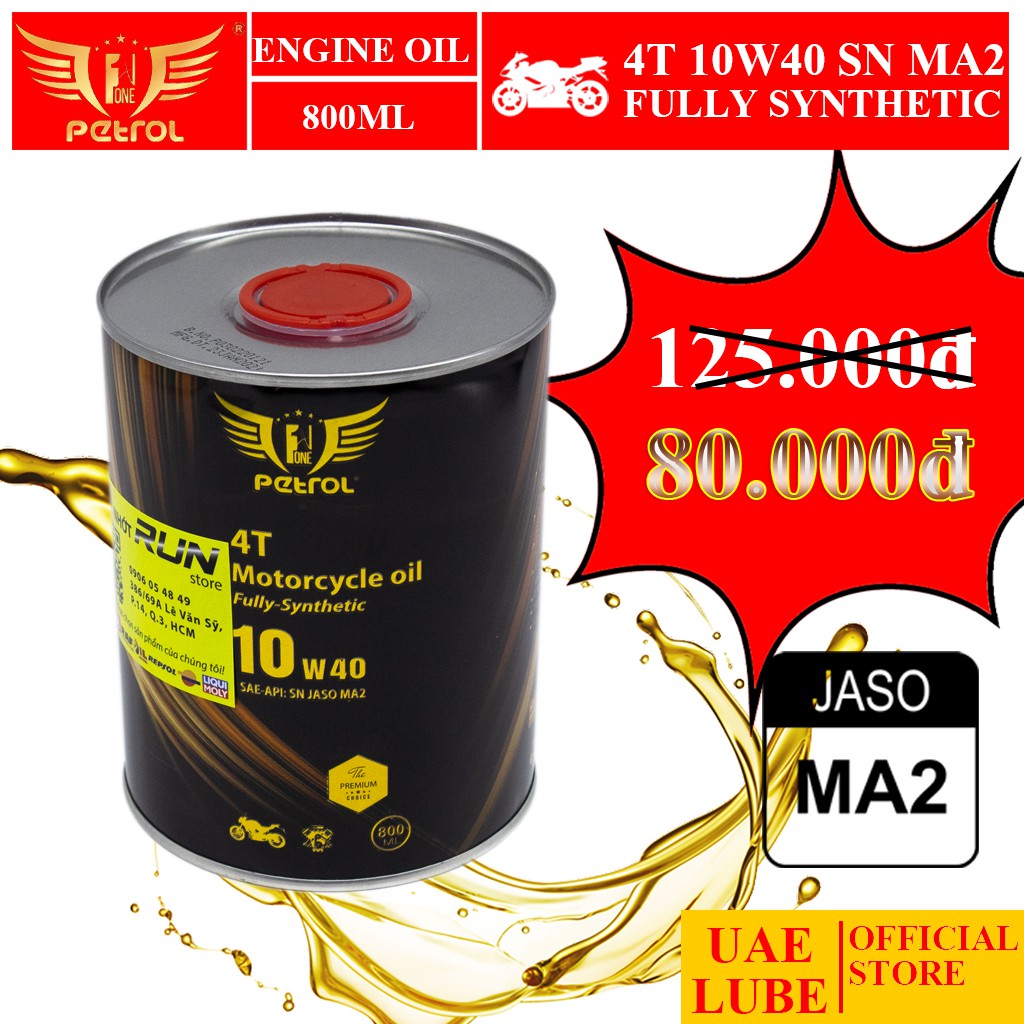 Nhớt Petrol One Tổng Hợp 10w40 800ml JASO MA2 - Ultimate Performance For Riding – Nhớt Chính Hãng