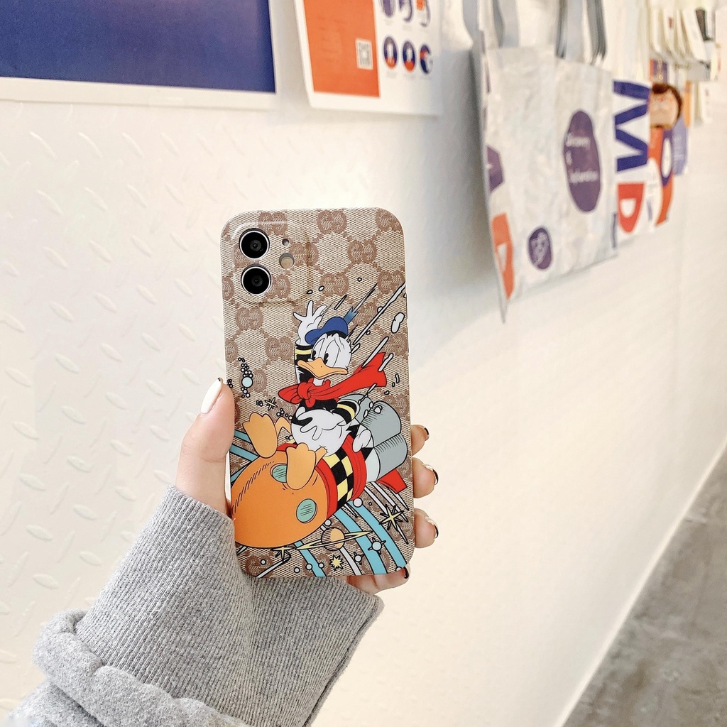 GUCCI DISNEY Ốp Điện Thoại In Hình Vịt Donald Sang Trọng Cho iphone 13 Pro Max i13 13pro 11 Pro Max i11 iX Xs XR 7 plus 8 plus Xs Max 12Pro 12 Pro Max