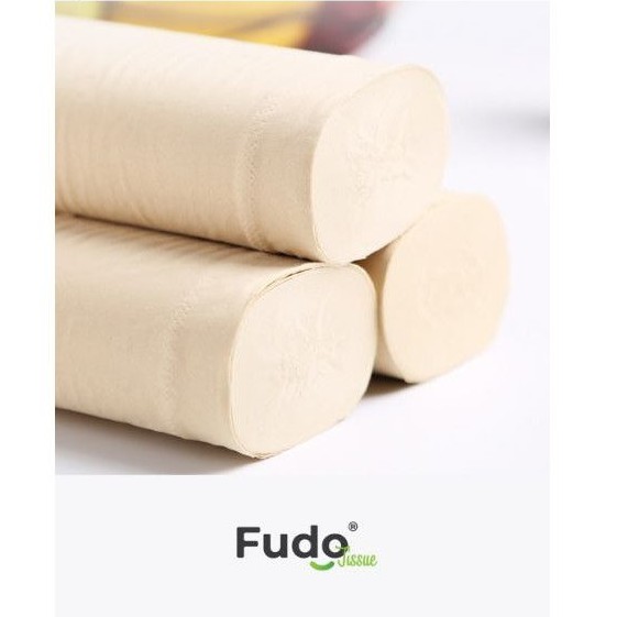 Giấy vệ sinh FUDO không lõi 100% bột tre, không tạo mùi, không tẩy trắng 10 cuộn (1 túi).