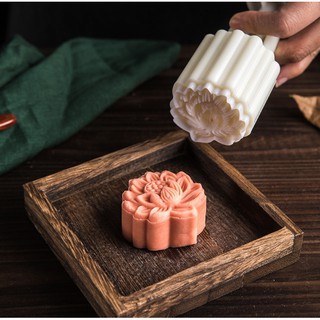 Khuôn bánh trung thu lò xo, nhấn trung thu hình hoa sen 125-150gr