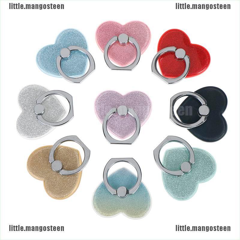 [Mango] Universal heart glitter finger ring mobile phone smartphone stand holder