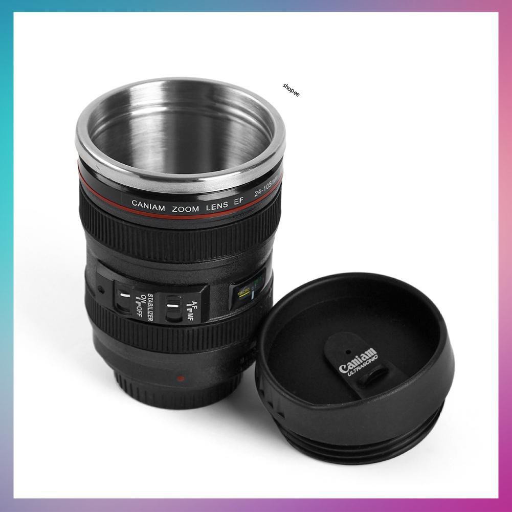 Ly Giữ Nhiệt Cafe - Cốc Giữ Nhiệt Cafe Hình Ống Kính Lens Máy Ảnh