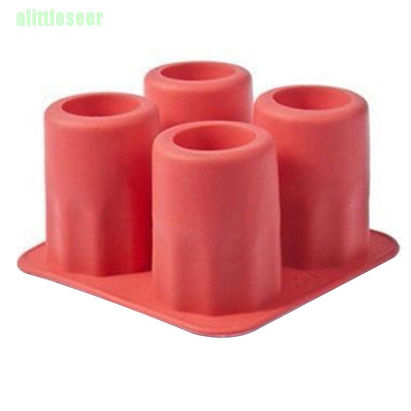 Khuôn Silicone Làm Đá Viên 4 Ngăn Hình Chiếc Cốc