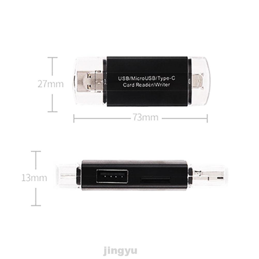 Đầu Đọc Thẻ Nhớ Micro Usb 2.0 Type-c Otg 3 Trong 1 Cho Điện Thoại Di Động