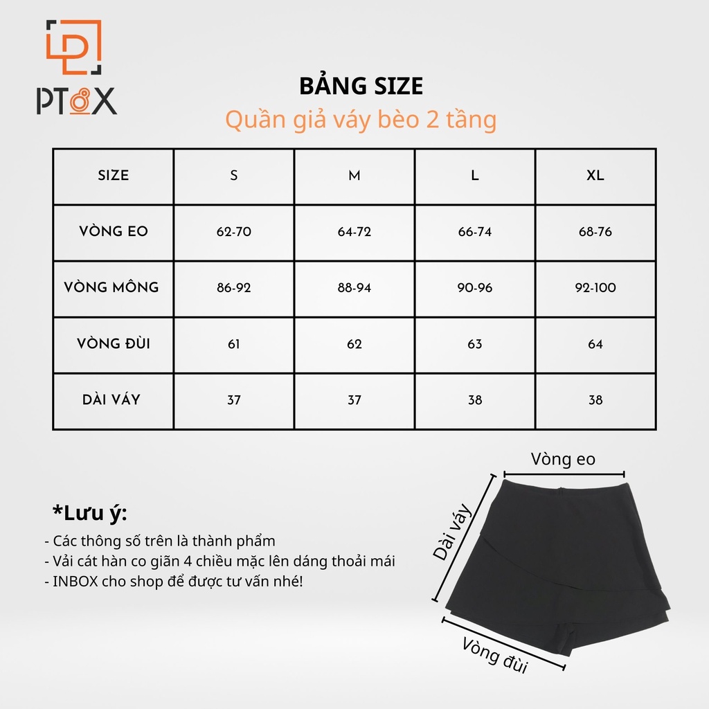 Quần váy cạp cao bèo 2 tầng chống nhăn màu đen tầng có khoá kéo chất cát hàn PT8X